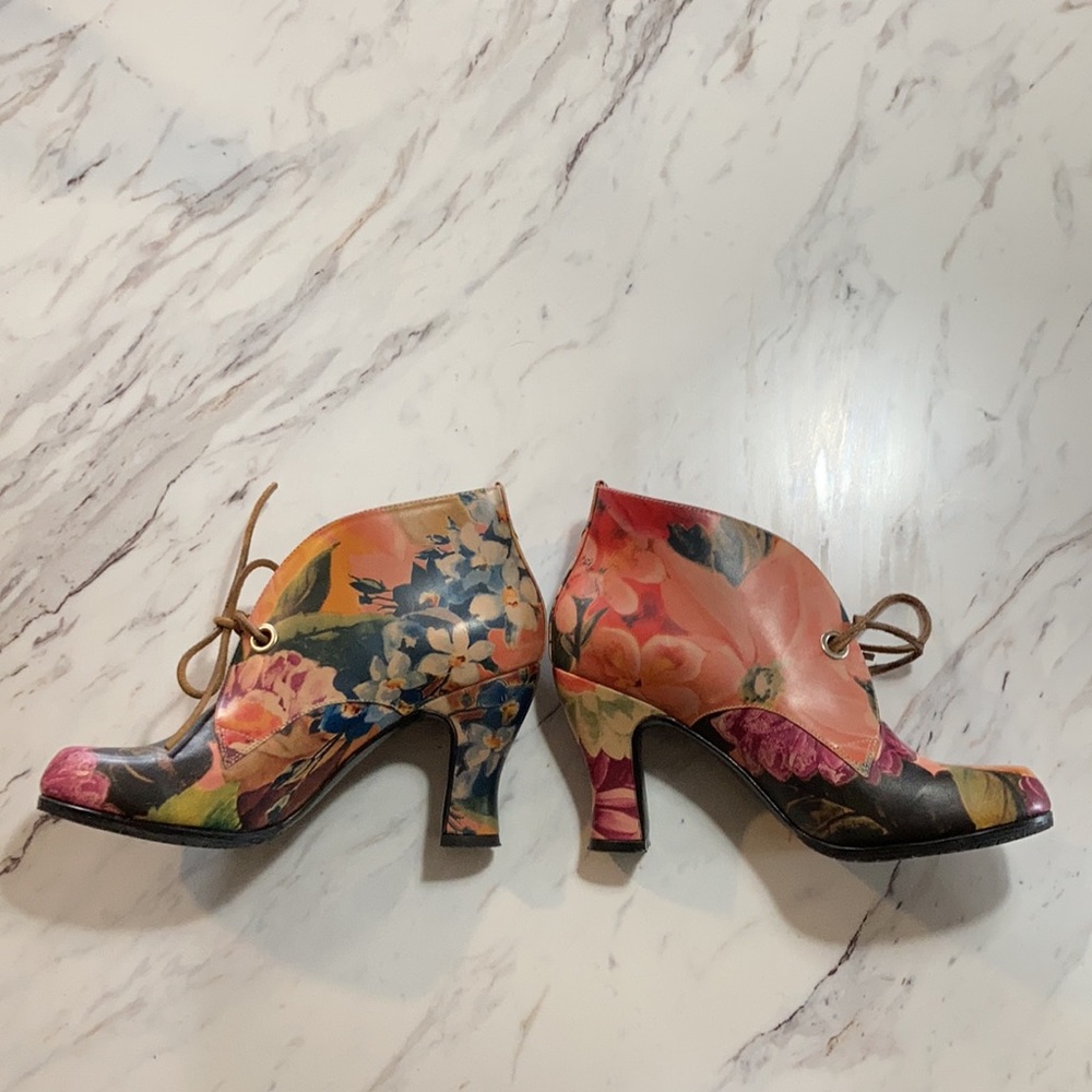 John Fluevog Floral Booties